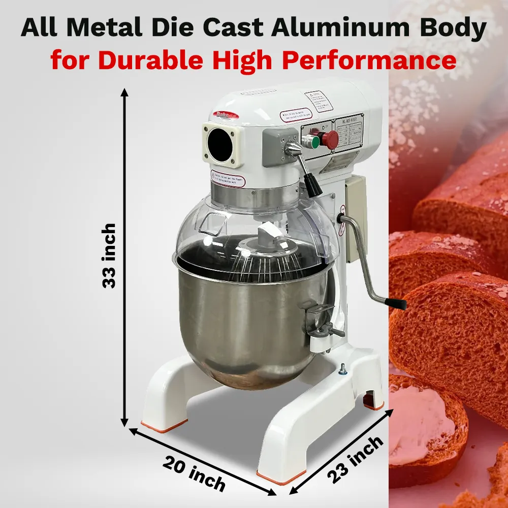 BakeMax countertop electric mixer delivering smooth planetary mixing for pastries, breads, and creams in cafés and restaurants. Built to last long.