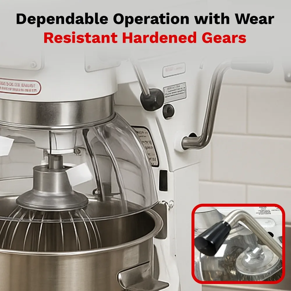 BakeMax electric countertop planetary mixer with generous bowl size for consistent mixing in busy bakeries and kitchens. Durable and reliable.