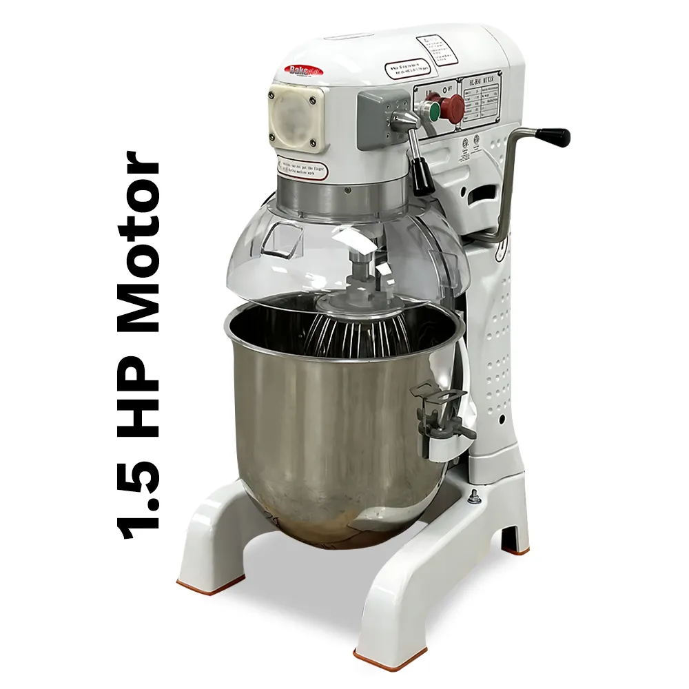 BakeMax electric countertop planetary mixer with generous bowl size for consistent mixing in busy bakeries and kitchens. Durable and reliable.