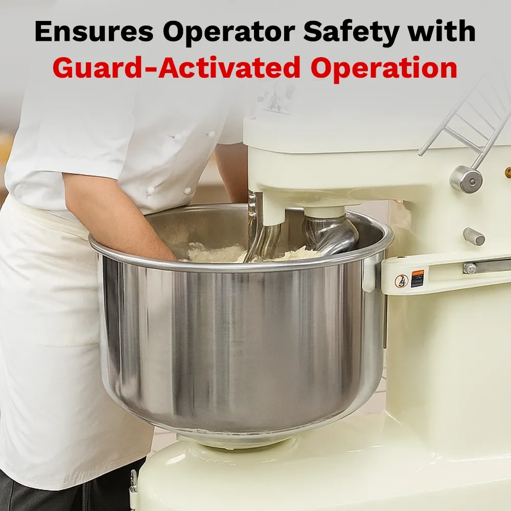 BakeMax space-saving spiral dough mixer ideal for small bakeries and cafés needing artisan-quality dough results with quiet, dependable operation.