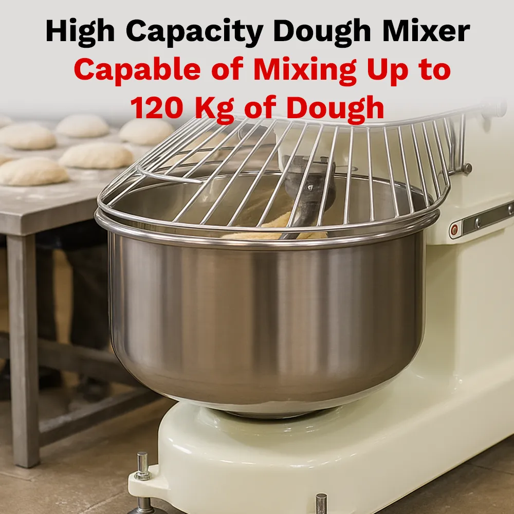 BakeMax extra-large spiral dough mixer made for bakeries handling large dough batches with gentle, consistent kneading. A true long-term workhorse.