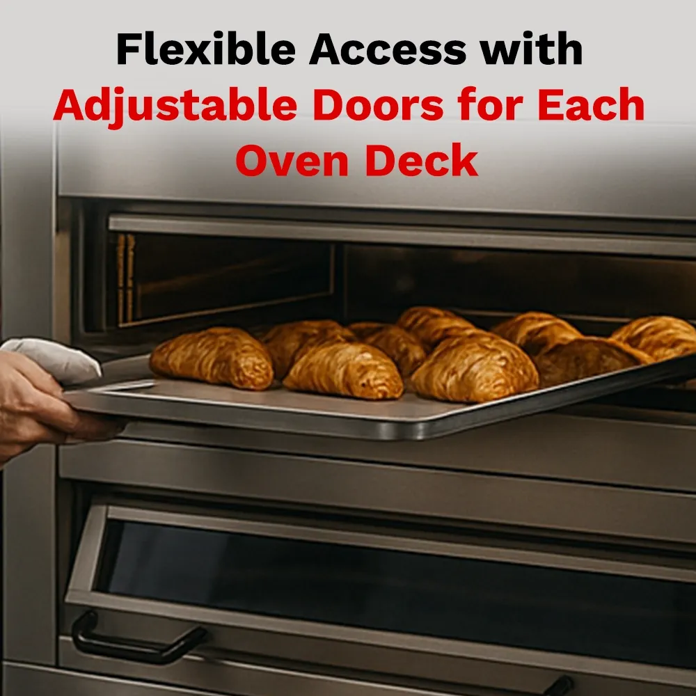 BakeMax compact triple-deck electric oven holds multiple sheet pans, offering powerful baking capability for mid-size bakeries with limited space.