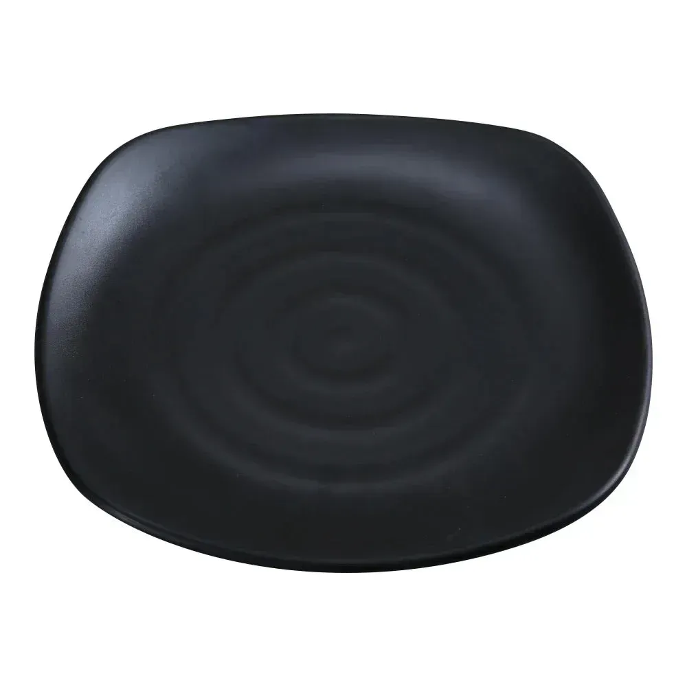 Yanco BP-1110 Black pearl-1 10" Black Melamine Square Plate with Matte Finish