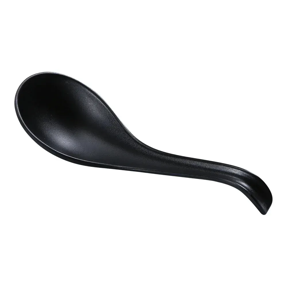 Black round serving bowl from Yanco China with curved sides, great for salads, pasta, or rice dishes, adding a sleek touch to a buffet.