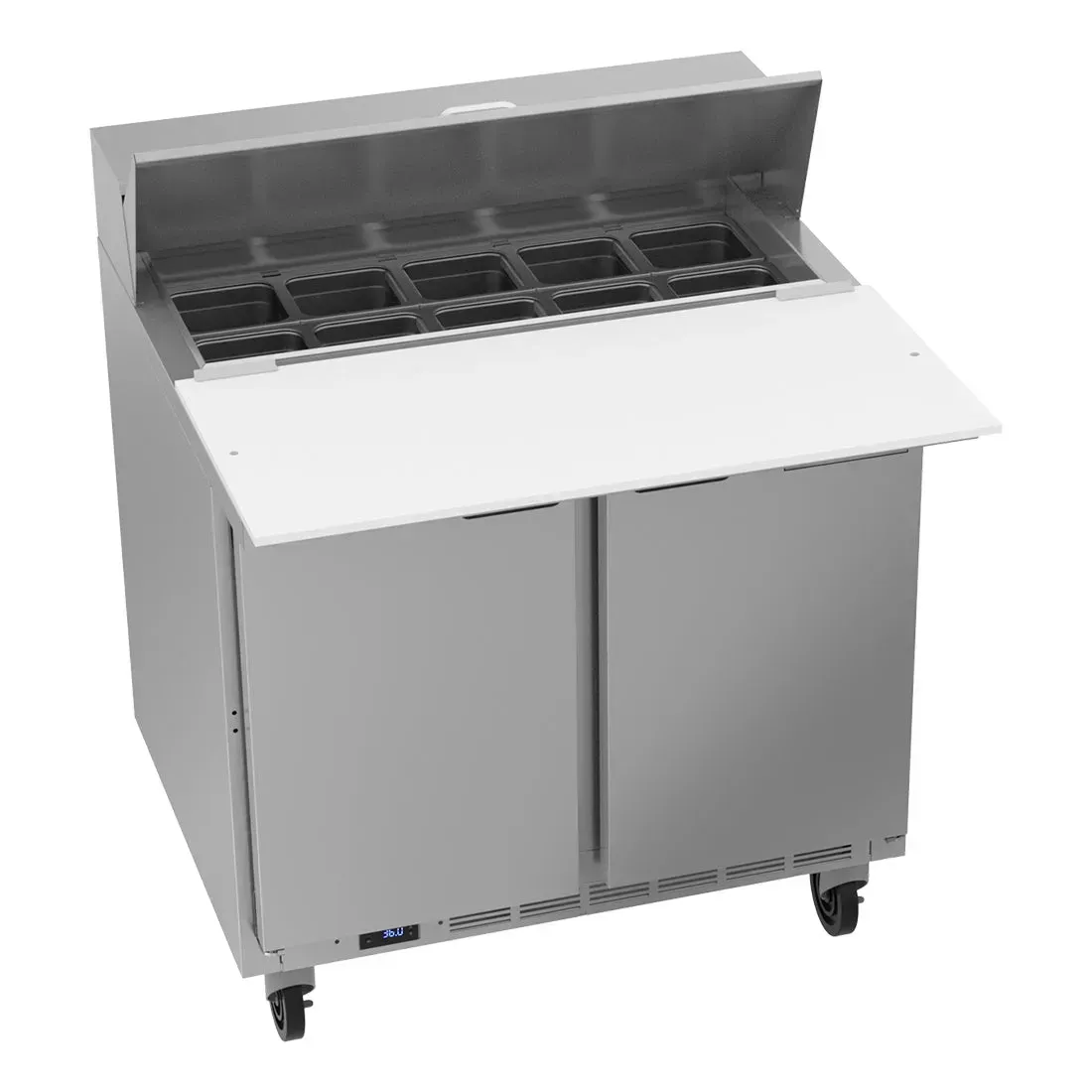 Beverage-Air SPE36HC-10 Elite Series 36" Refrigerated Sandwich Prep Table 2 Door