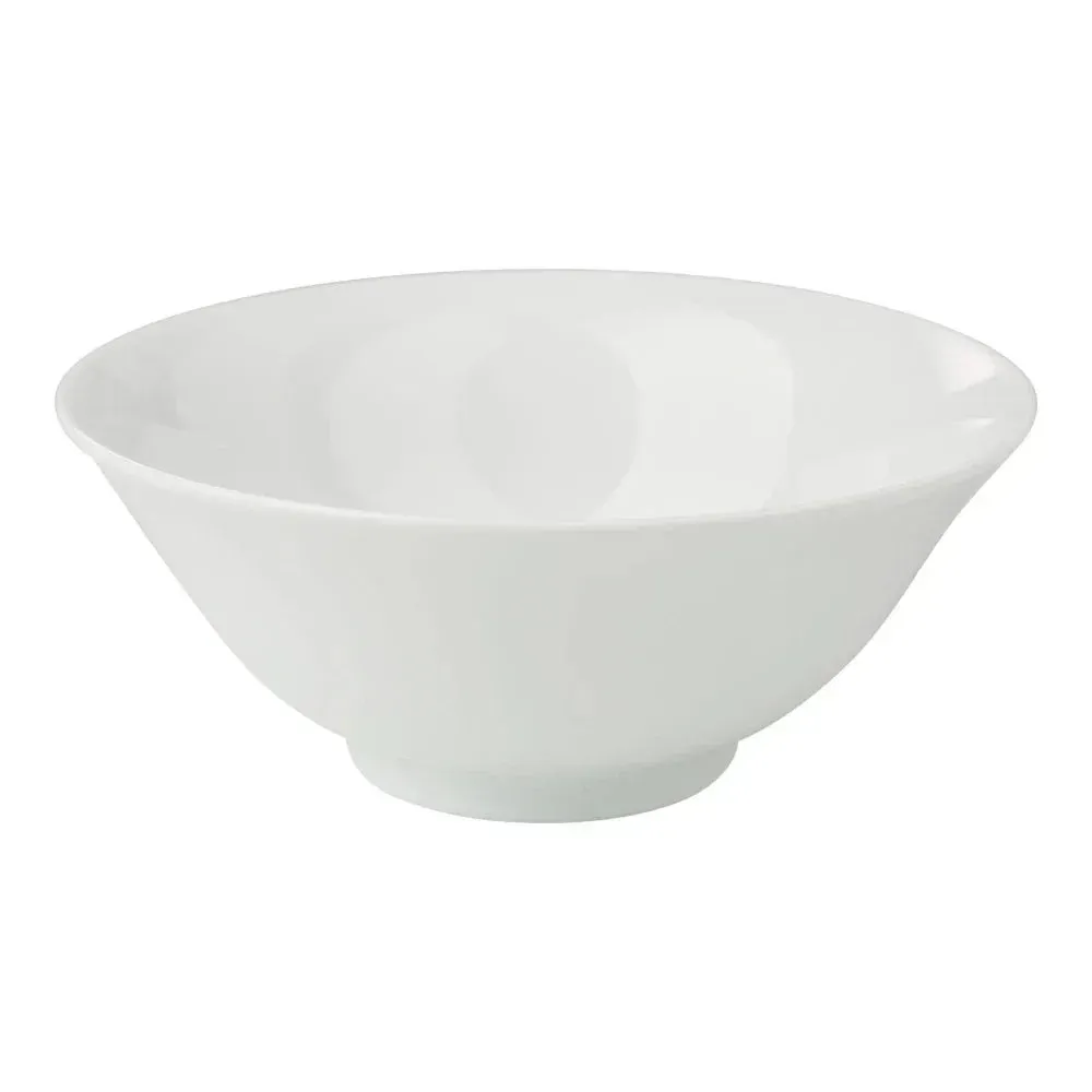 Yanco China medium deep white bowl with clean modern design, ideal for ramen, soups, or pasta in casual or special dining occasions.