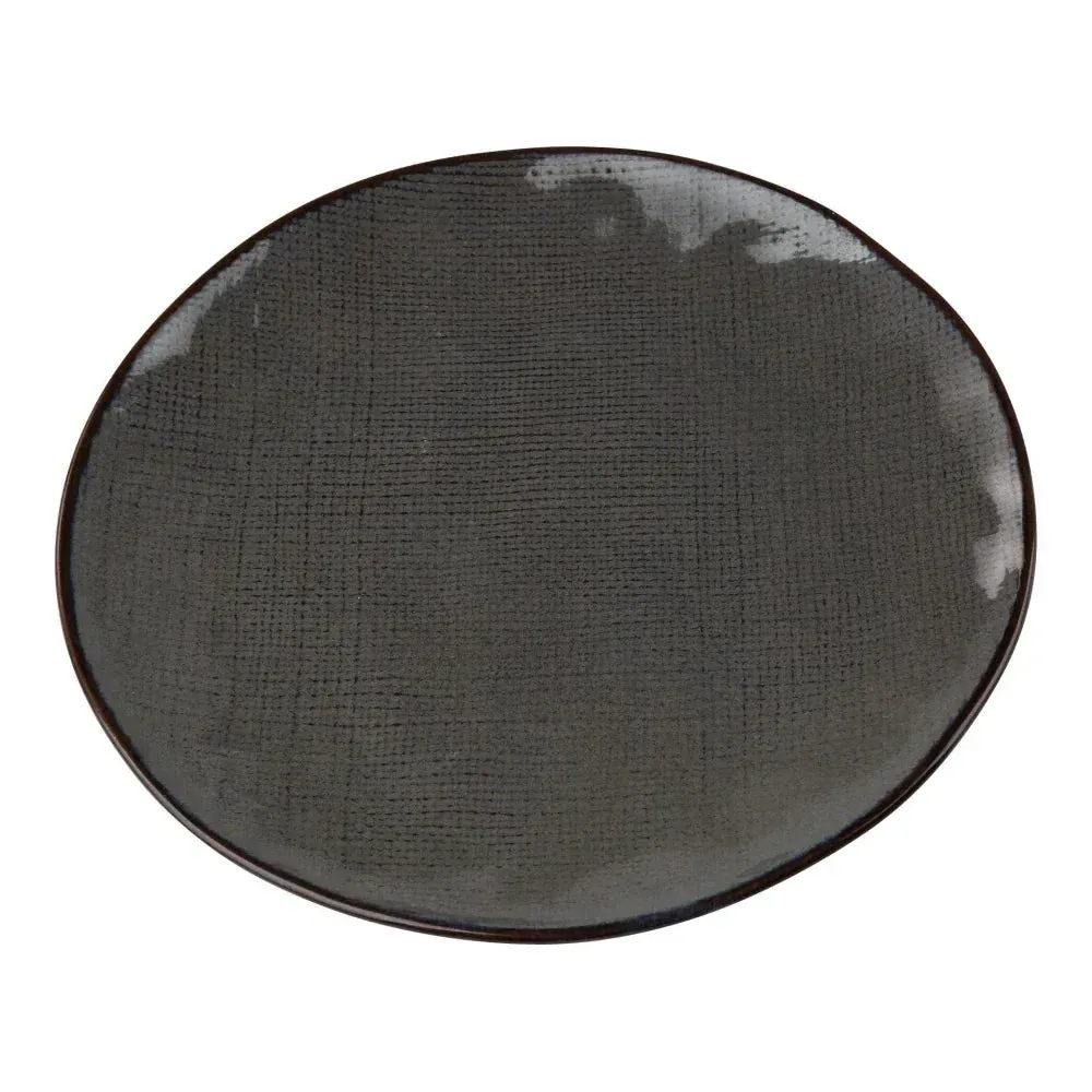 Yanco China small brown coupe dinner plate with sleek finish, curved edges, and durable design for salads, desserts, or bread service.