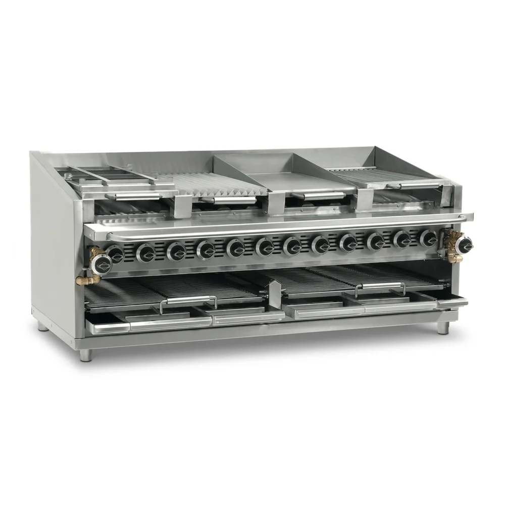 Pegasus CB-60G 60" Radiant Charbroiler, Heavy Duty, Natural or LP Gas, 86.34 Cu.ft, 160,000 BTU