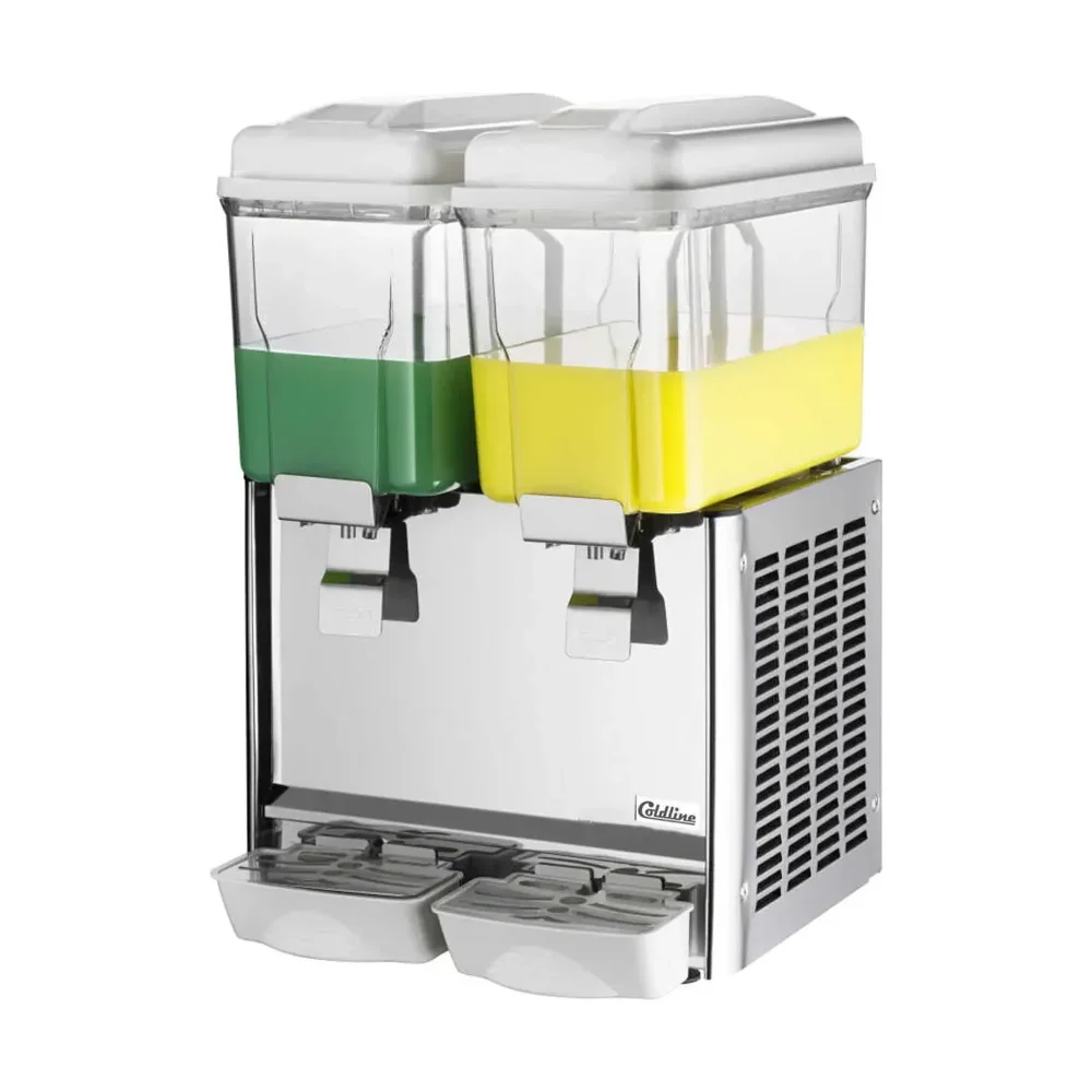 Coldline Refrigerated Beverage Dispenser, Double 3 Gallon Bowls, Stirring System, 1 Year Warranty
