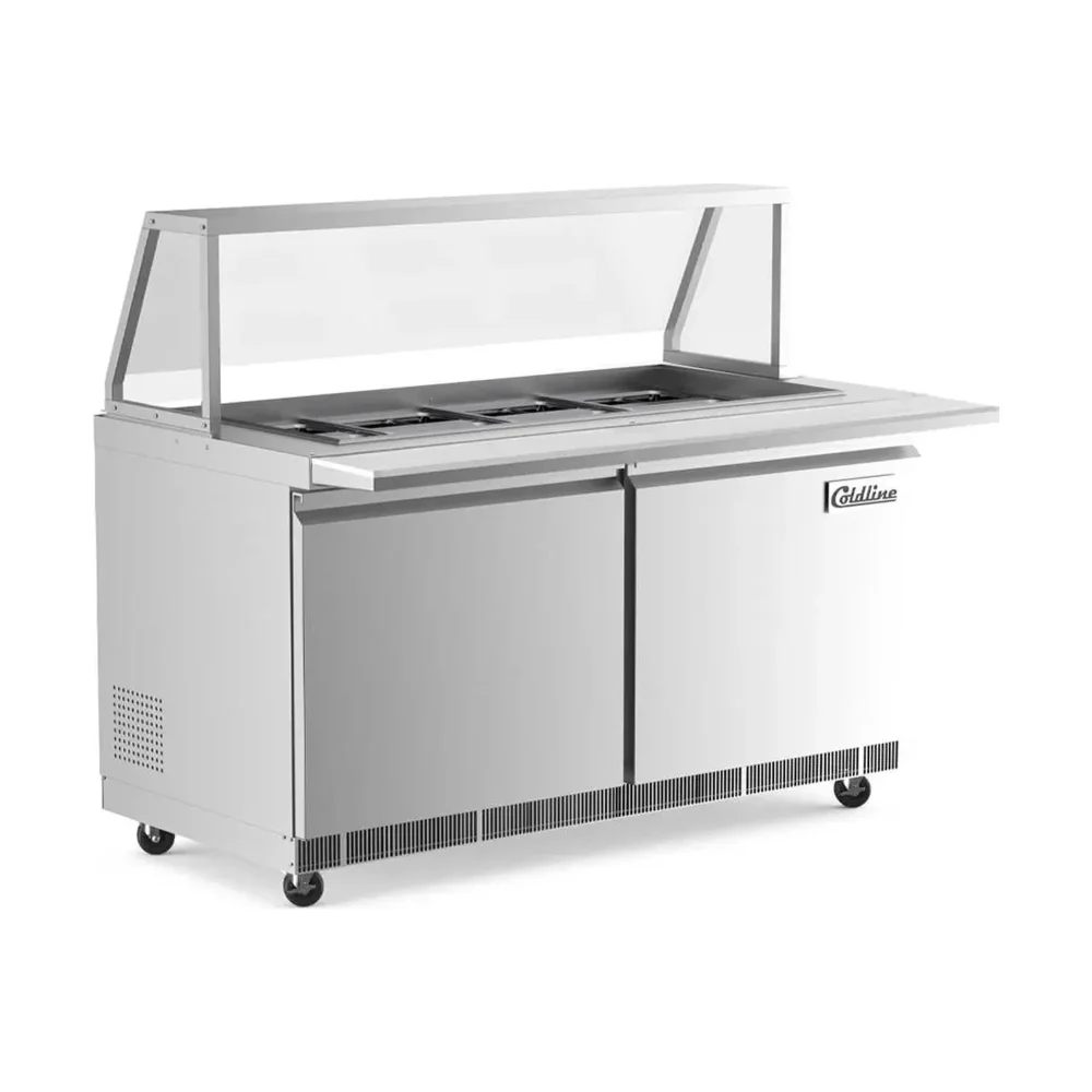 Coldline 60" Stainless Steel Refrigerated Salad Bar / Cold Food Table, 1 Year Warranty