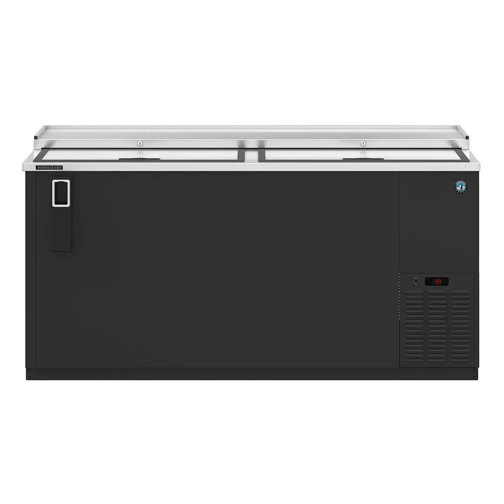Durable forced air bottle cooler by Hoshizaki America with a space saving design, ideal for compact bar areas needing chilled beverage storage.