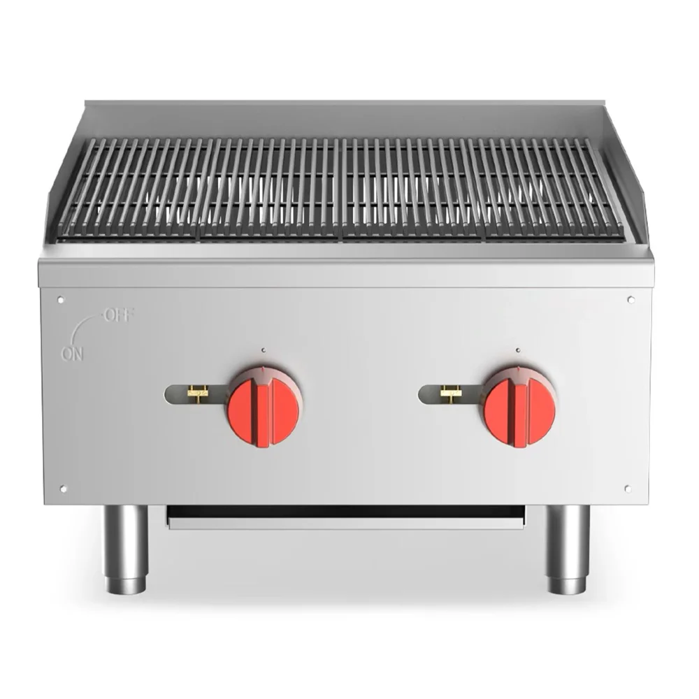 ProKitchen Series 24" Countertop Radiant Charbroiler, 2 Burners, Natural Gas, 60,000 BTU