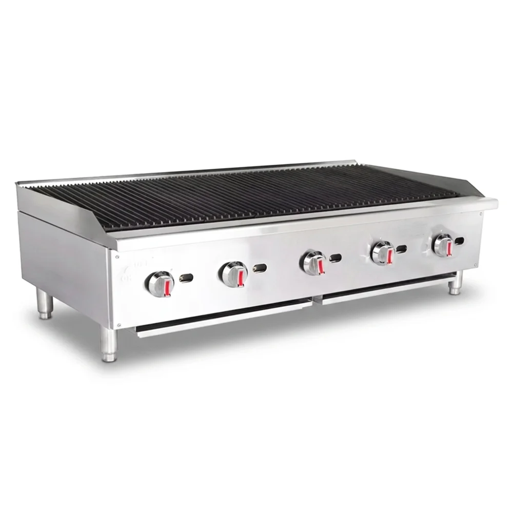 ProKitchen Series 60" Countertop Radiant Charbroiler, 6 Burners, Natural Gas, 150,000 BTU