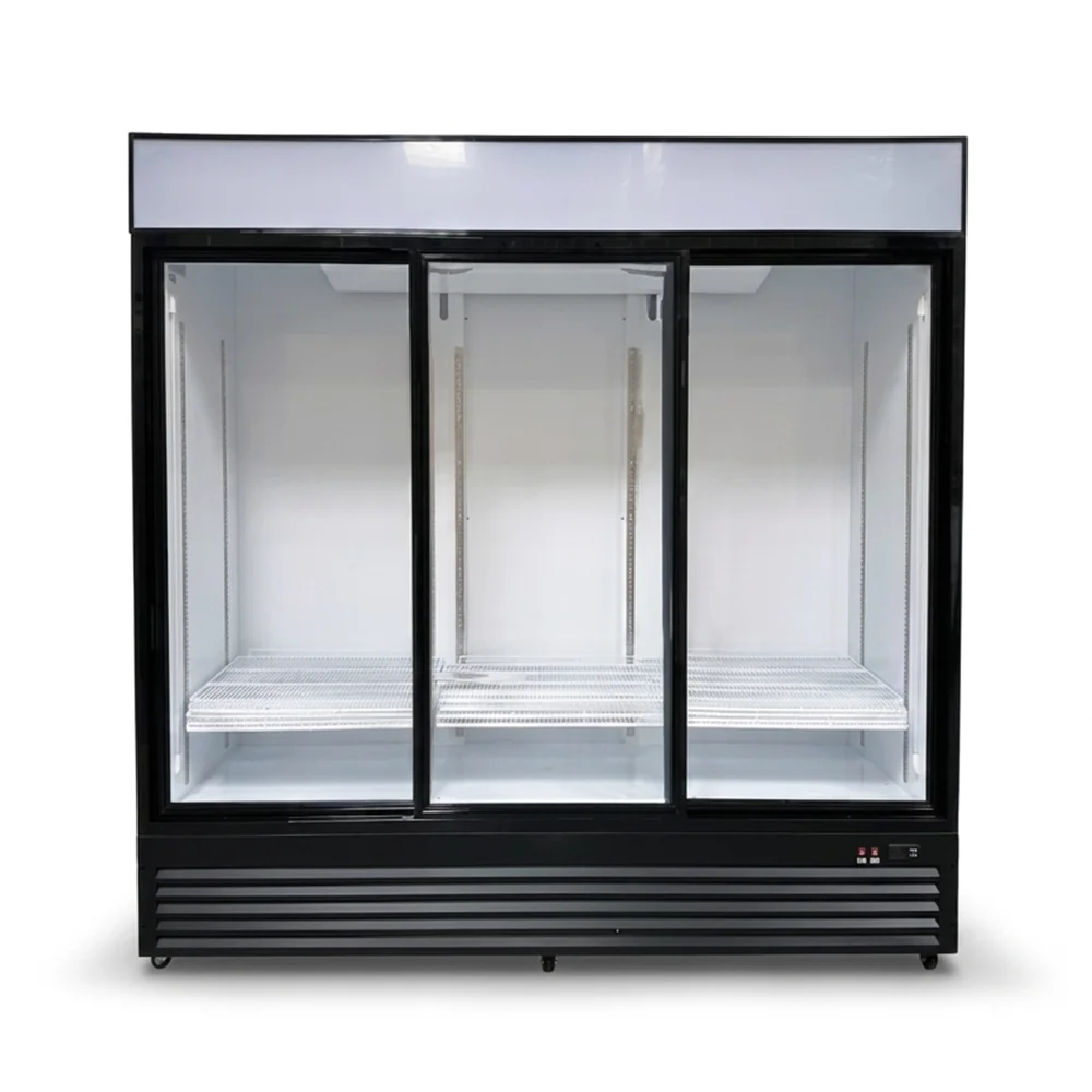 ChillCore Series 72" Refrigerated Glass Door Merchandiser, Sliding Doors, 12 Shelves, 110v