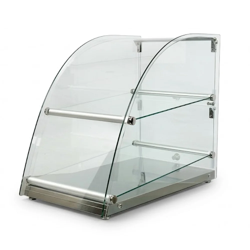 ChillCore Series 14" Dry Bakery Display Case with Rear Door, 2.5 Cu.ft, 2 Shelves