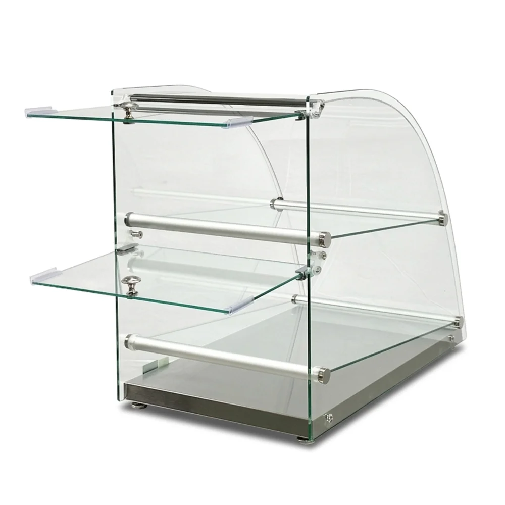 ChillCore Series 14" Dry Bakery Display Case with Rear Door, 2.5 Cu.ft, 2 Shelves