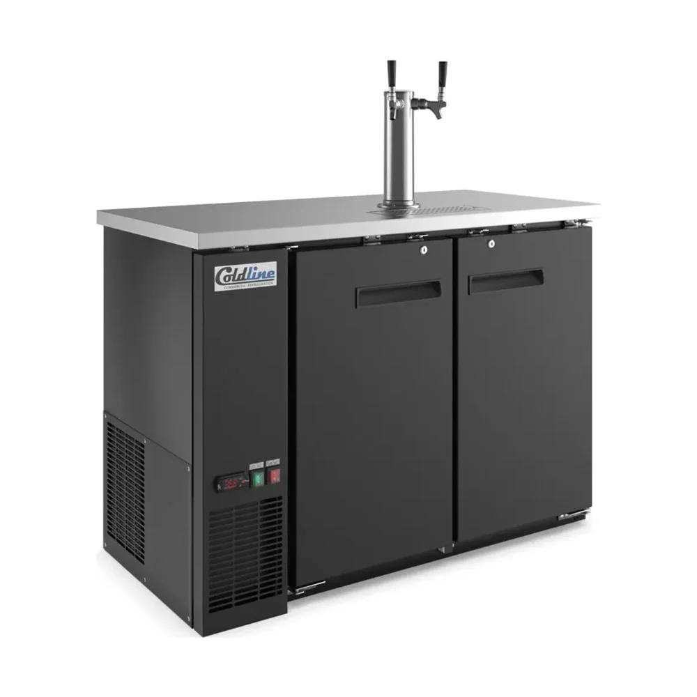 Coldline 48" Kegerator / Beer Dispenser, 2 Doors, 2 Taps, 1 Year Warranty