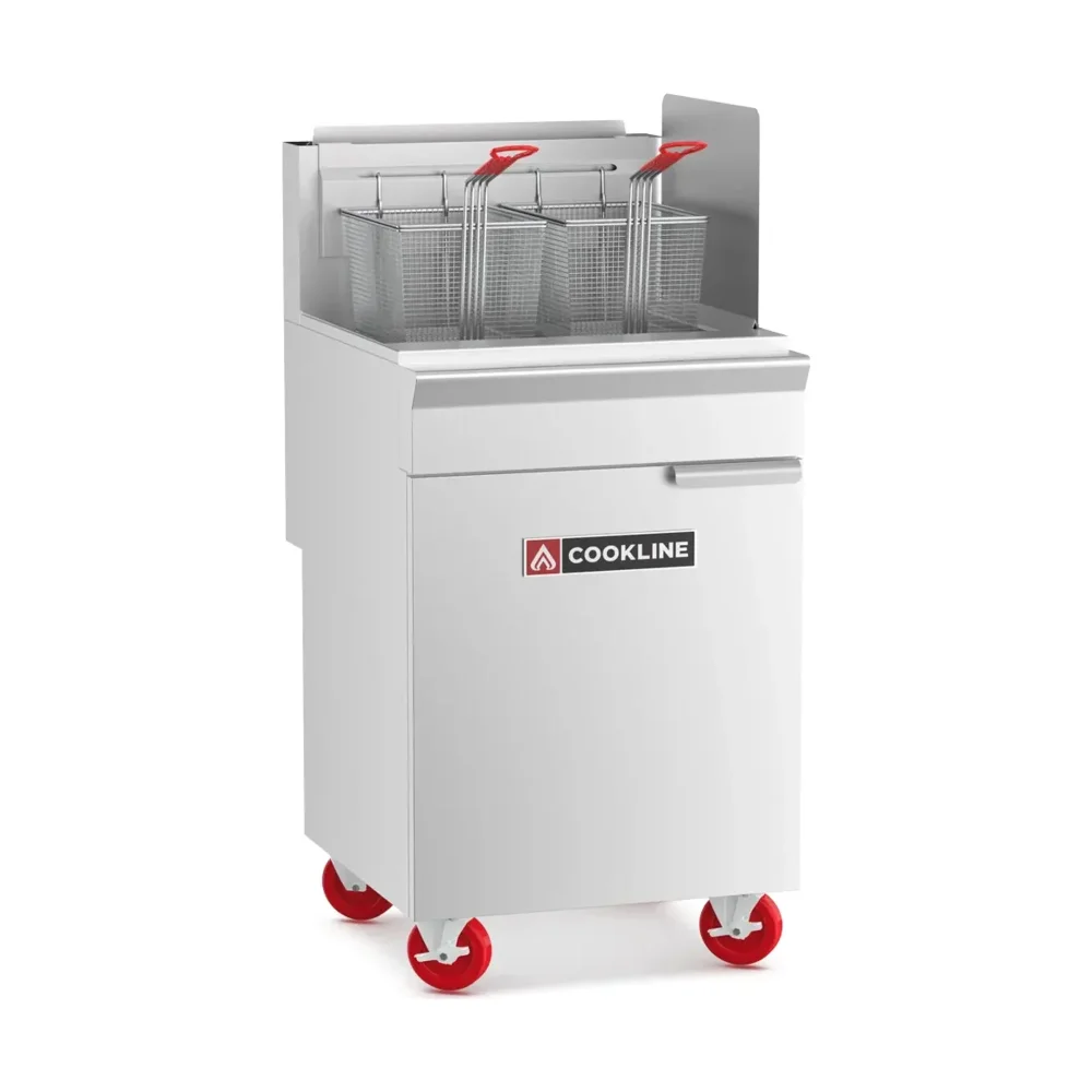 Cookline 16" Commercial Gas Fryer, 75 lbs Oil Capacity, Natural Gas, 150,000 BTU