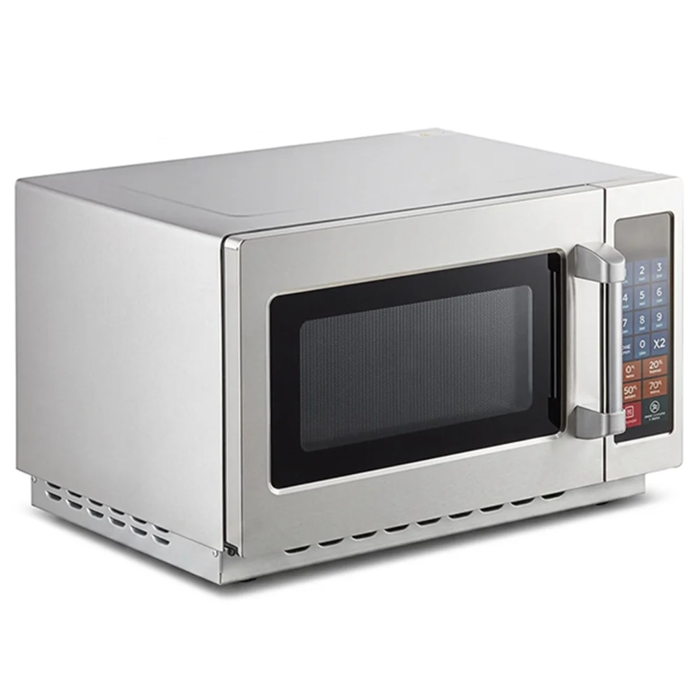 ChefPro Series 1000W Stackable Commercial Microwave with Large 1.2 cu. ft. Interior, Push Button Controls, 120V