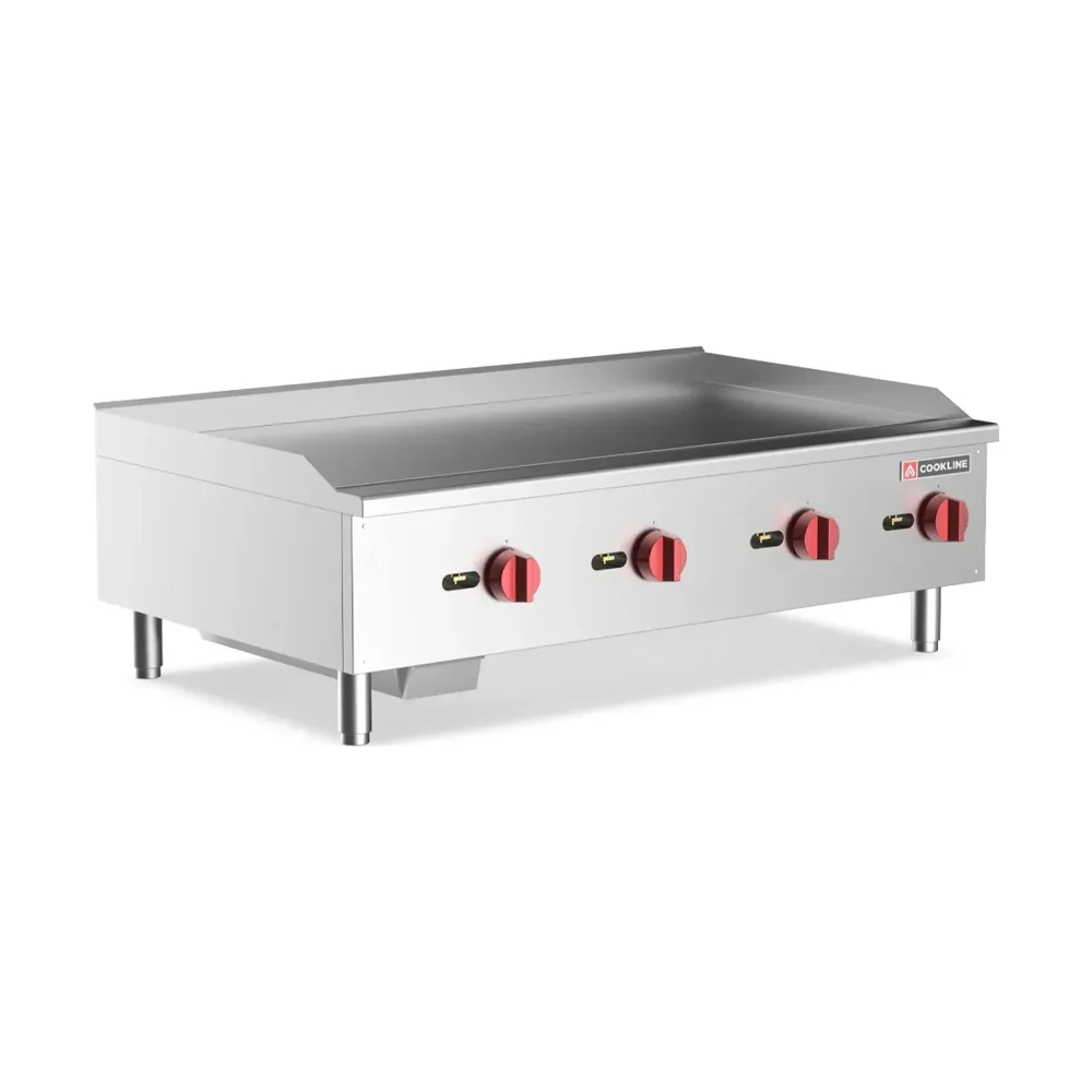 Cookline 48" Countertop Gas Griddle, 4 Burners, Manual Controls, 120,000 BTU - Convertible