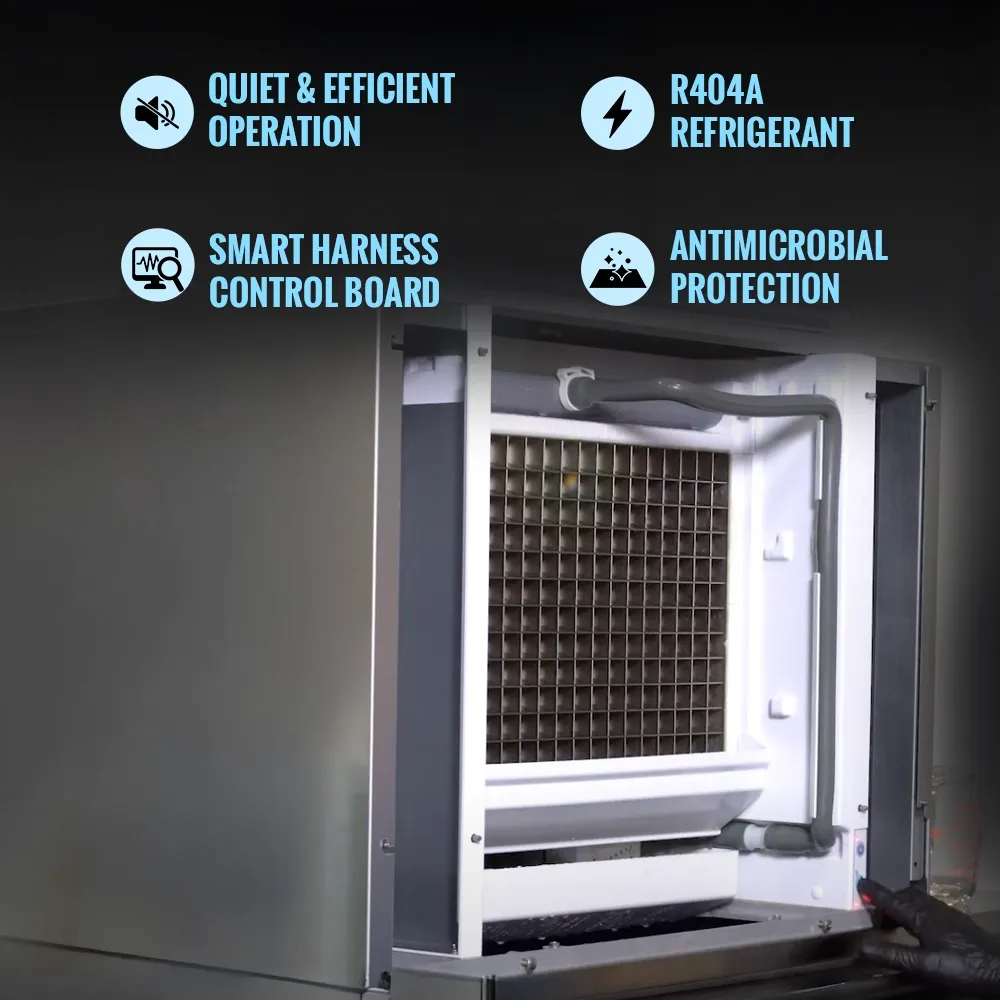 Ice-O-Matic air cooled half cube ice machine head without storage bin, engineered for reliable ice production in bars, cafes, and restaurants.