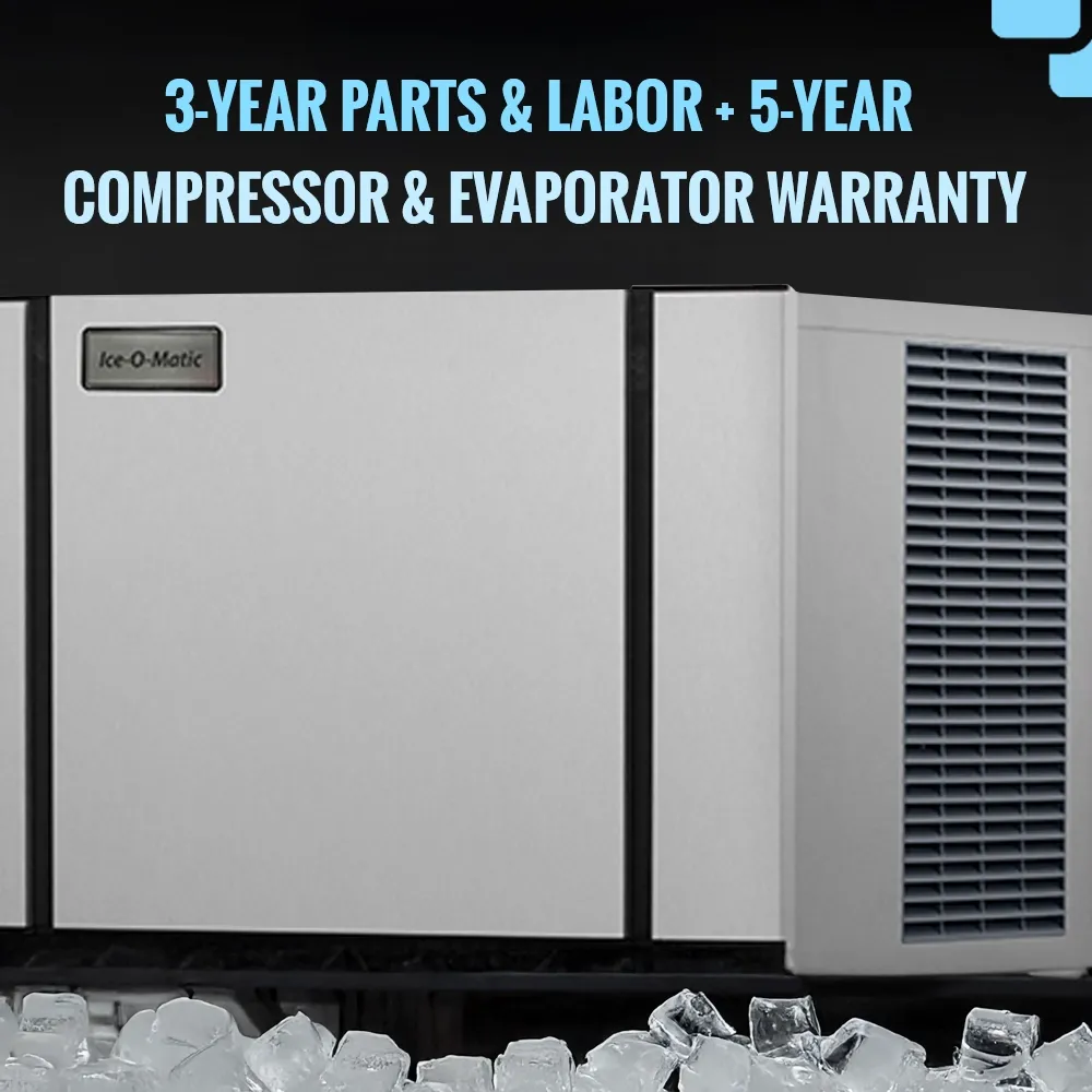 Ice-O-Matic air cooled half cube ice machine head without storage bin, ensuring steady ice production for professional kitchens.