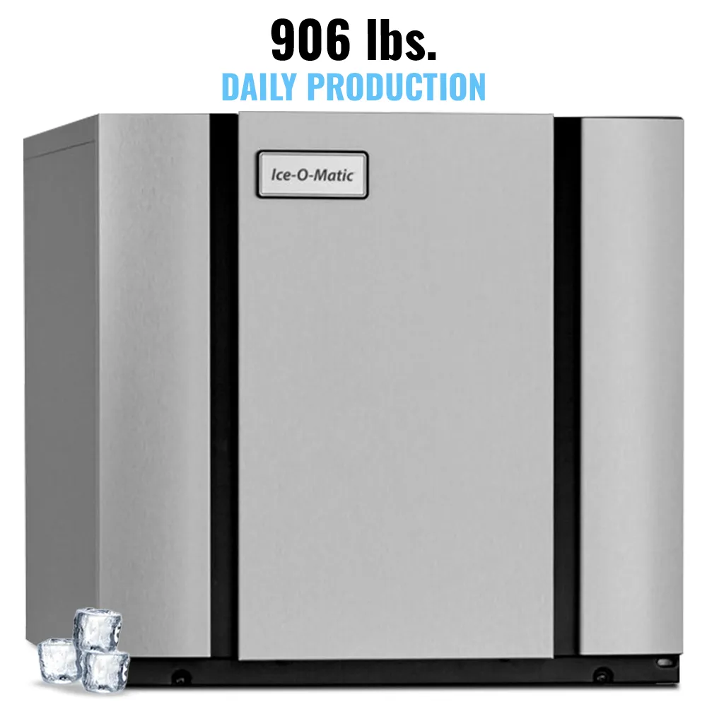 Ice-O-Matic remote cooled half cube ice machine head without storage bin, providing consistent ice for busy bars and restaurants.