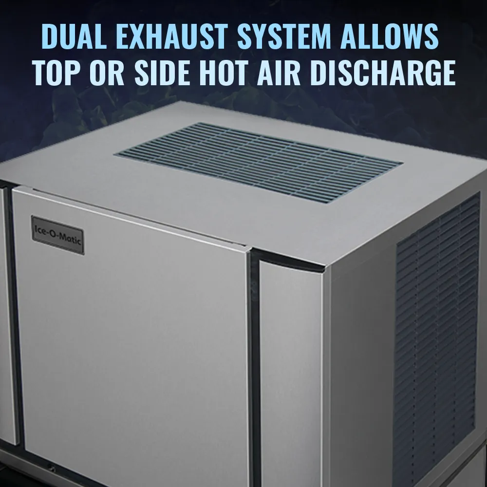 Ice-O-Matic remote cooled half cube ice machine head without storage bin, designed for reliable high-volume ice output in professional use.