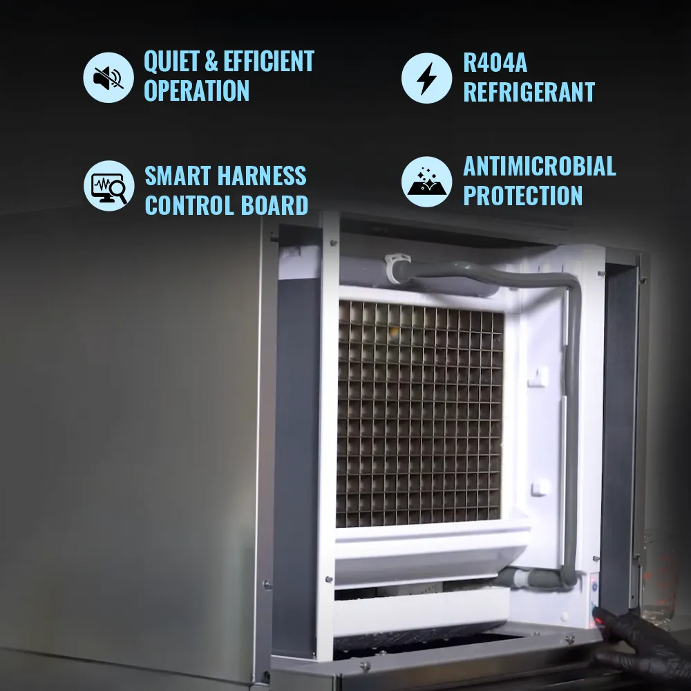 Ice-O-Matic remote cooled half cube ice machine head without storage bin, designed for reliable high-volume ice output in professional use.