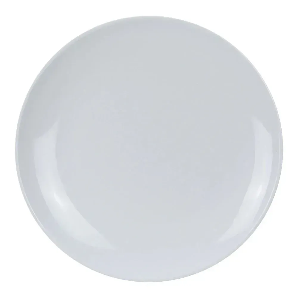 Yanco CO-113 13" Dia. Coupe Pattern Round Plate, Melamine, White Color