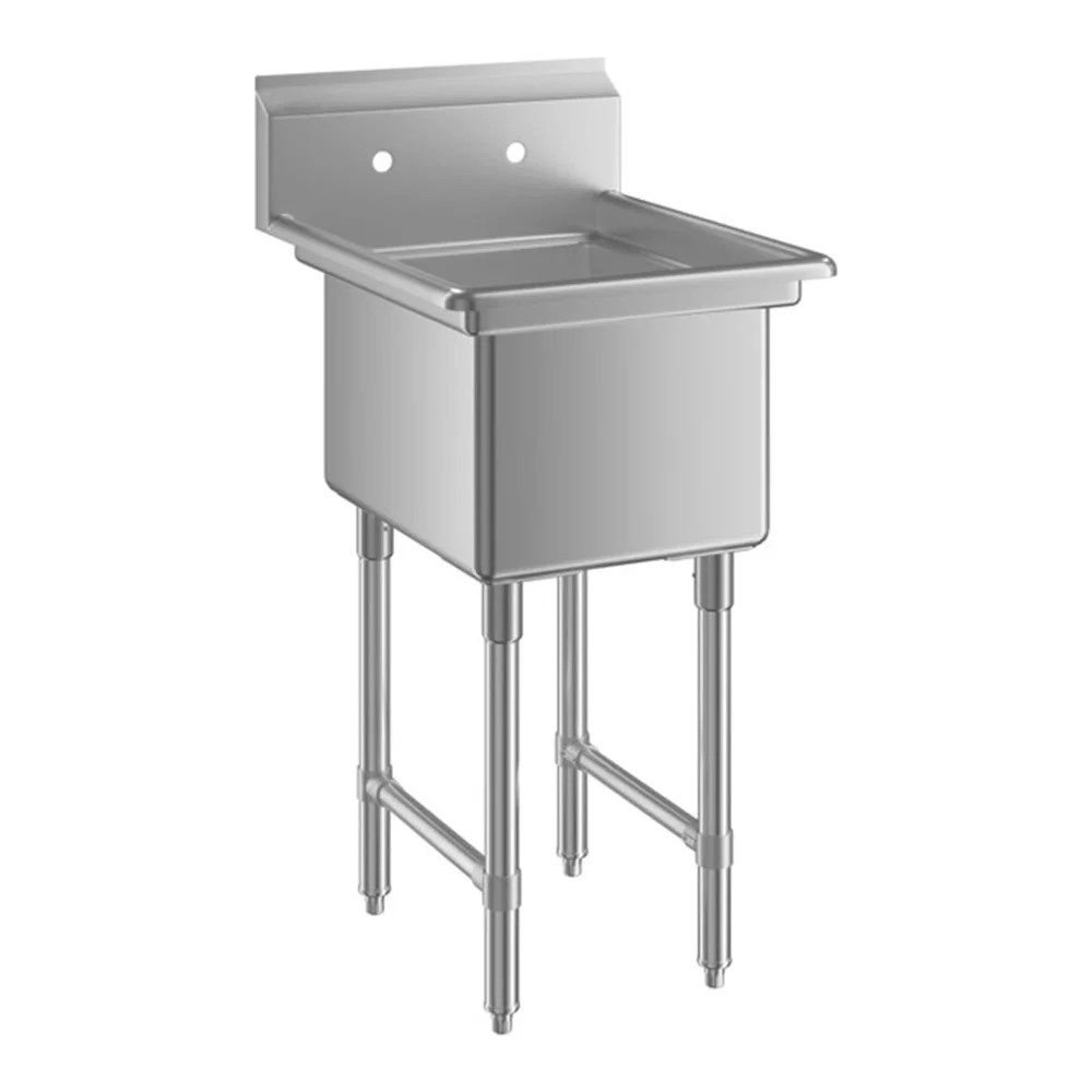 ChefPro Series 21" One Compartment Sink with Stainless Steel Legs and Cross Bracing