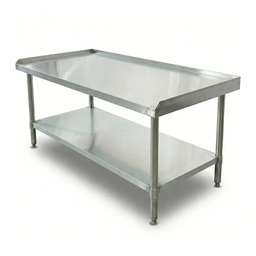 ChefPro Series 28" x 72" 18-Gauge Base Equipment Stand with Legs and Undershelf, 430 Stainless Steel