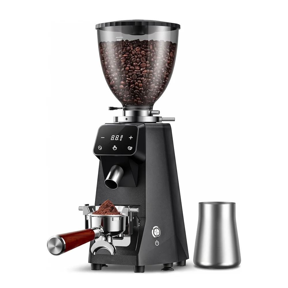 ChefPro Series 64mm Burr Espresso Grinder, 100 Grind Settings, 18 oz Hopper