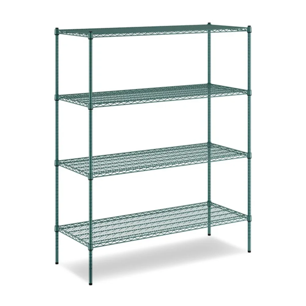 ChefPro Series 24" x 60" Green Epoxy 4-Shelf Kit with 74" Posts, NSF Listed