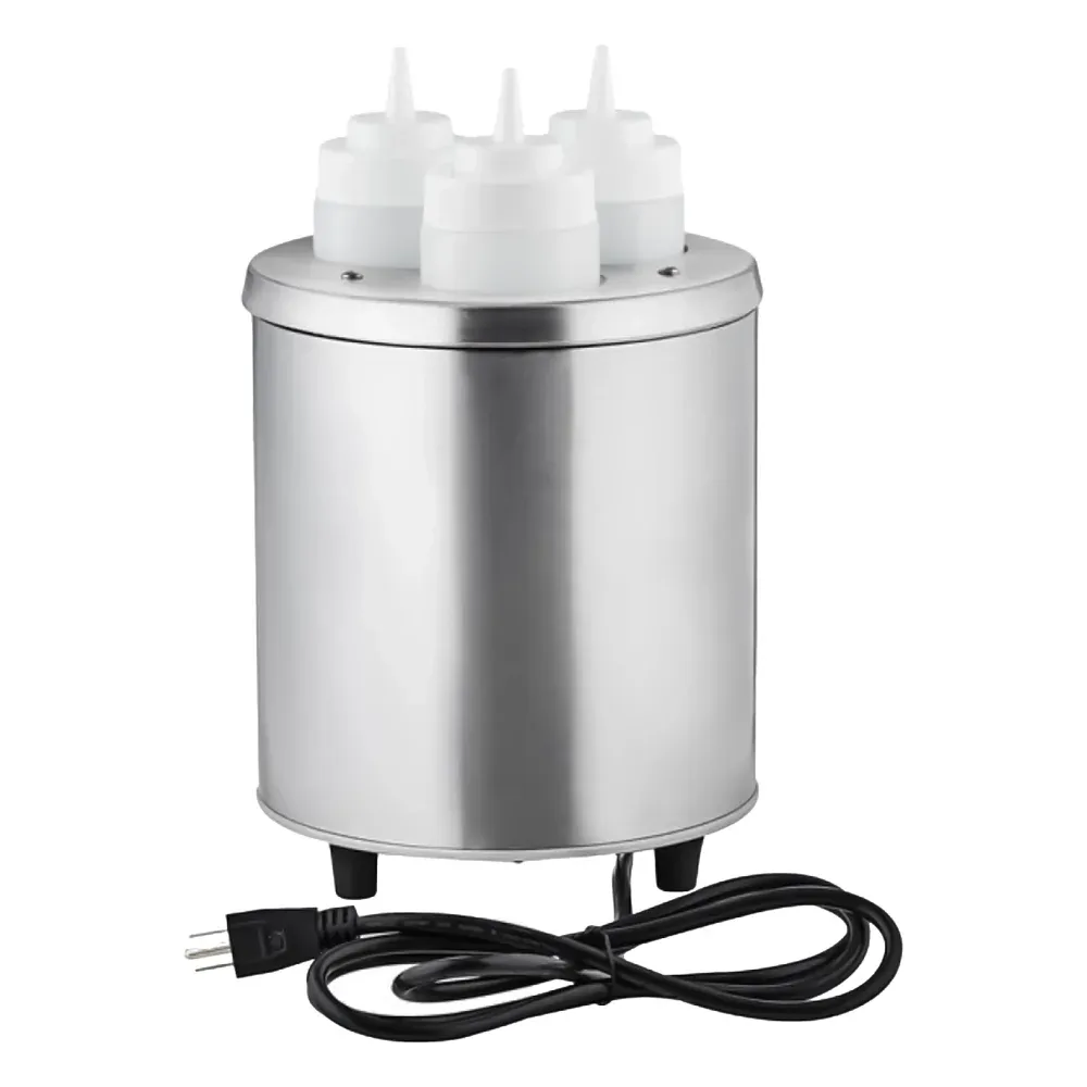 ChefPro Series Triple 16-24 oz. Sauce / Topping Bottle Warmer with 6 Squeeze Bottle - 550W, 120V