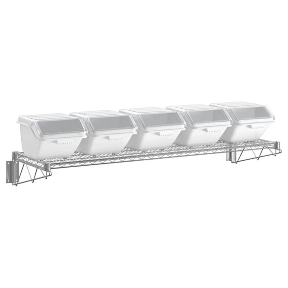 ChefPro Series 18" x 60" Wall Mounted Ingredient Bin Shelving Kit with 5 Clip-In Shelf Bins