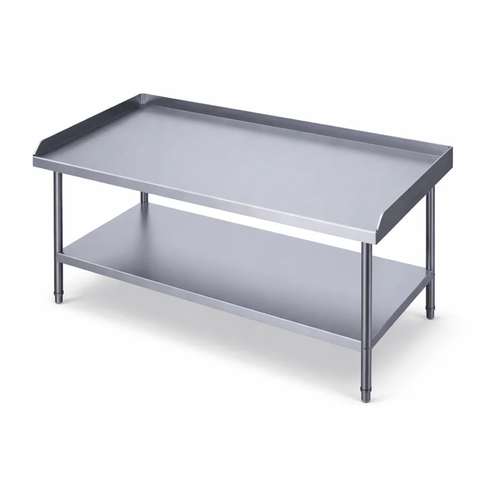 ChefPro Series Stainless Steel Undershelf Work Table with 3 Sided Backsplash, 30" x 60" x 26"
