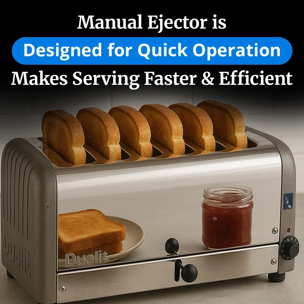Cadco six-slice standard toaster, commercial kitchen compact stainless steel, high-speed slots, adjustable, catering durable easy-clean.