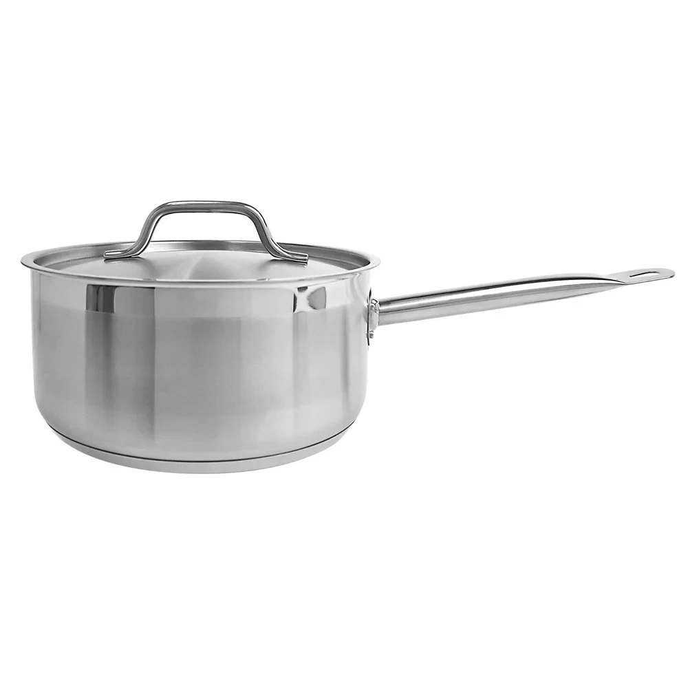 Thunder Group SLSSP060 6 Qt Stainless Steel Sauce Pan with 10" Diameter x 1/2" Thick Lid