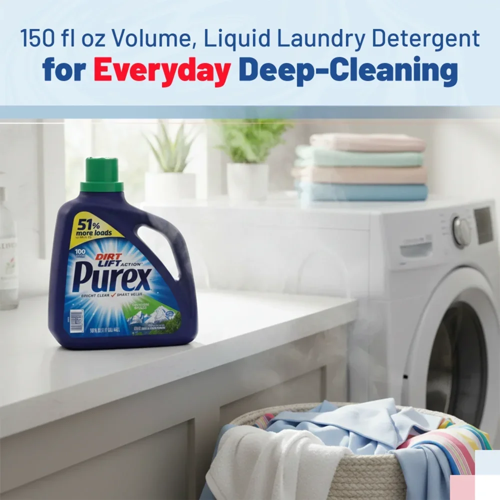 Dial 05016 150 oz. Purex Liquid Laundry Detergent, Mountain Breeze Scent, 4/Case