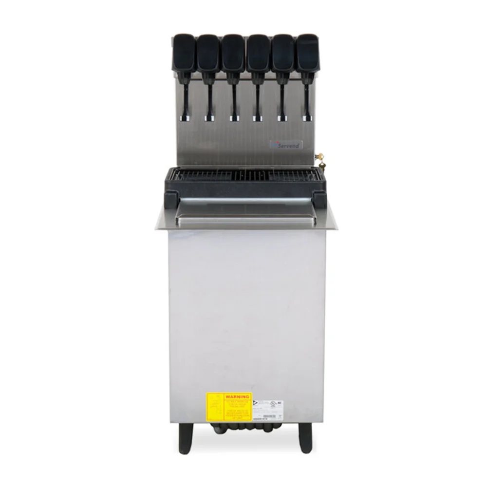 Servend 2705936 DI-1522 Drop-In Beverage Dispenser with 6 Valve Sanitary Lever and 60 lb. Ice Storage