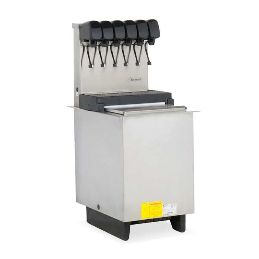 Servend 2705936 DI-1522 Drop-In Beverage Dispenser with 6 Valve Sanitary Lever and 60 lb. Ice Storage
