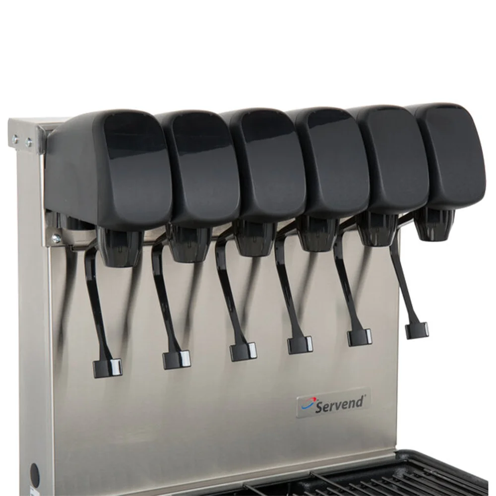 Servend 2705936 DI-1522 Drop-In Beverage Dispenser with 6 Valve Sanitary Lever and 60 lb. Ice Storage