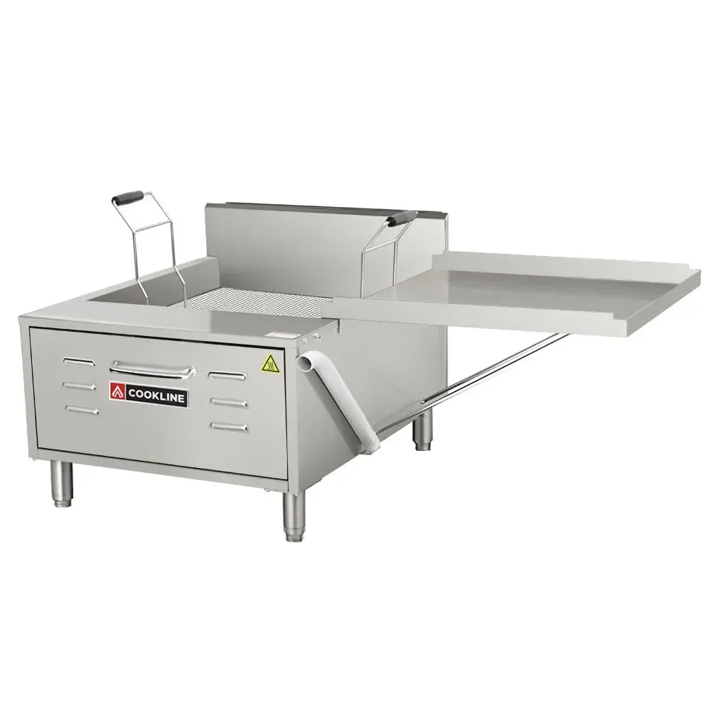 Cookline Flat Bottom Gas Countertop Funnel Cake / Donut Fryer, 40 lb., 81,000 BTU