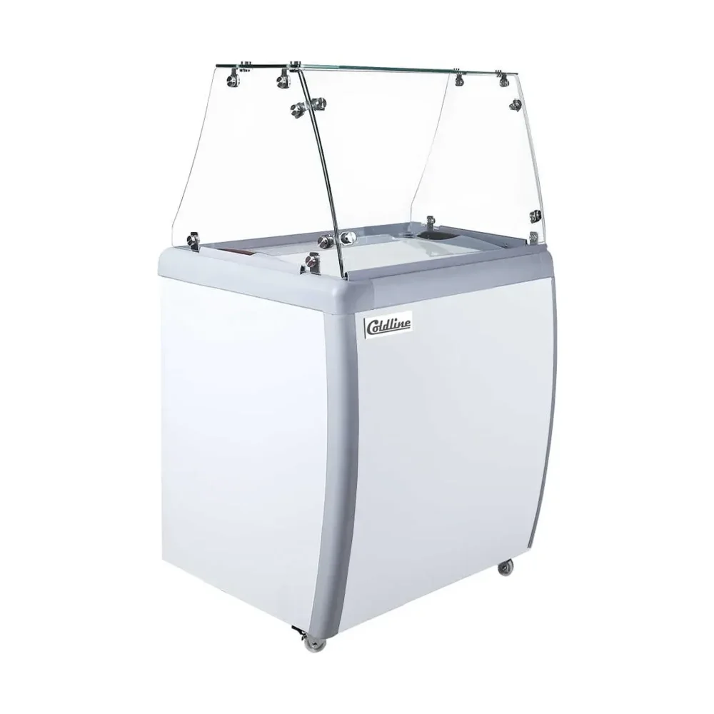 Coldline 26" Ice Cream Dipping Cabinet Freezer with 4 Tubs Capacity, 1 Year Warranty