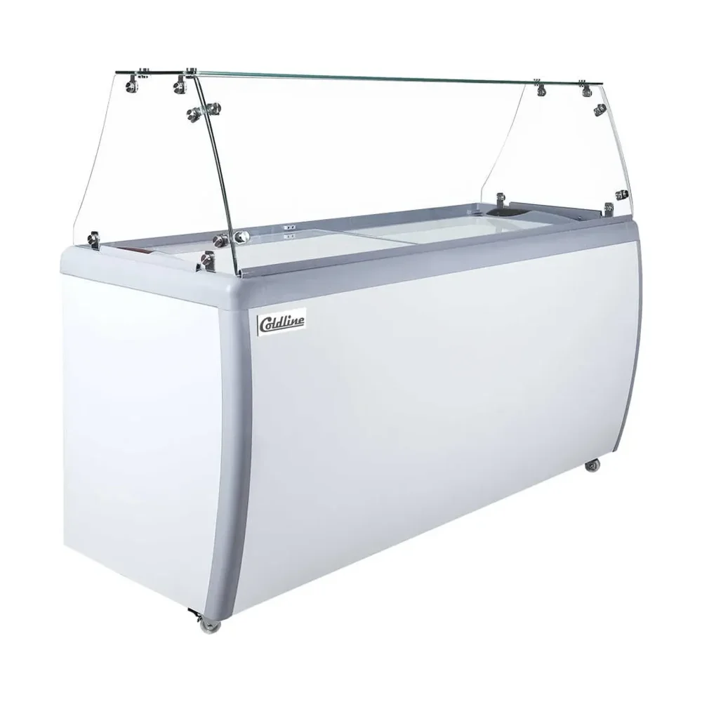 Coldline 71" Ice Cream Dipping Cabinet Freezer with 12 Tubs Capacity, 1 Year Warranty