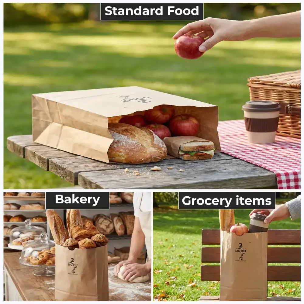 Duro Kraft Paper Bag, 4.32" x 2.44" x 7.88", 500 Bags/Case