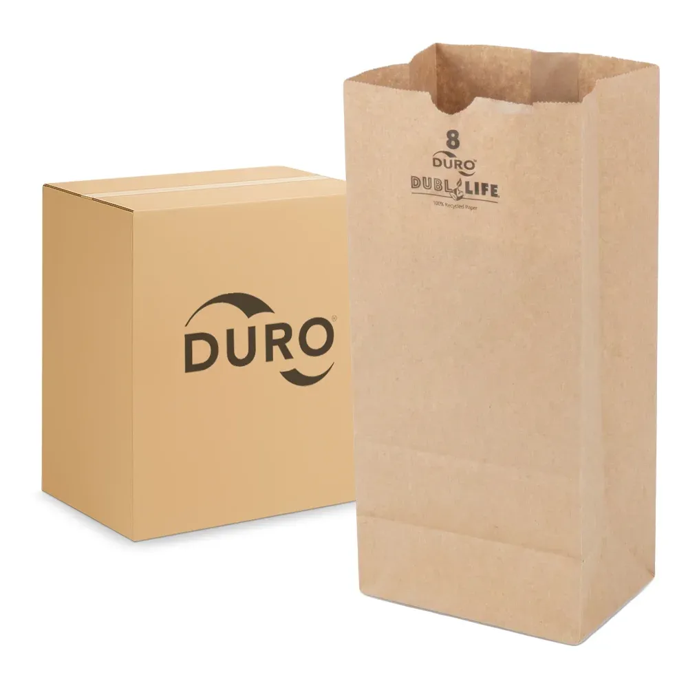 Duro Kraft Paper Bag, 6.13" x 4.13" x 12.44", 500 Bags/Case