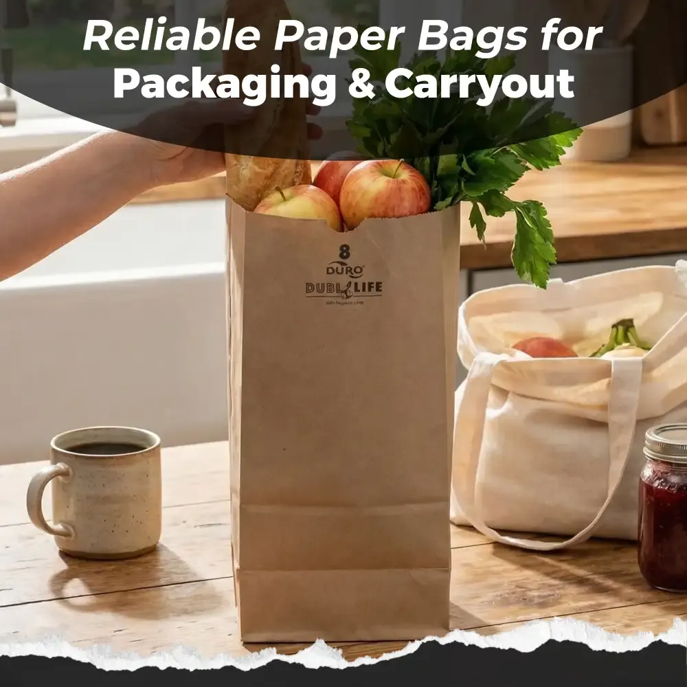 Duro Kraft Paper Bag, 6.13" x 4.13" x 12.44", 500 Bags/Case