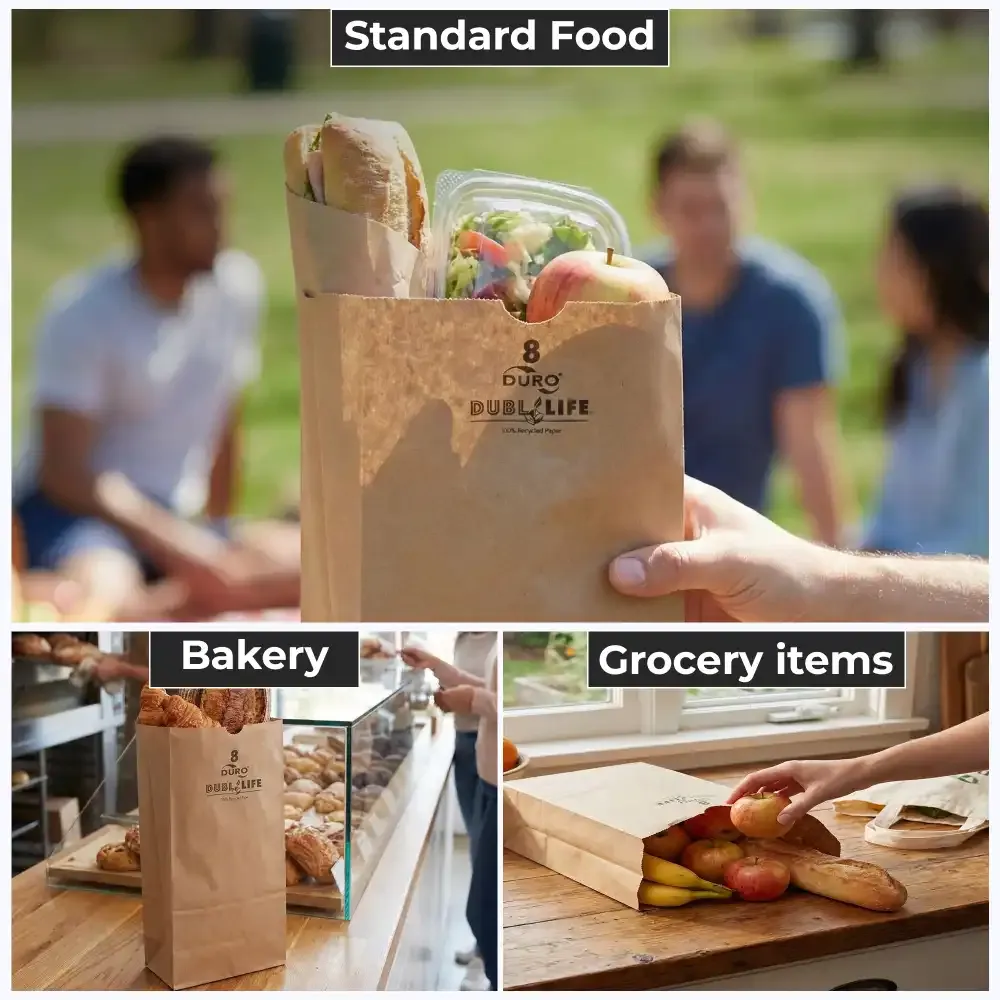 Duro Kraft Paper Bag, 6.13" x 4.13" x 12.44", 500 Bags/Case